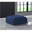 Meridian Furniture Miramar Navy Durable Linen Textured Ottoman