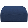 Meridian Furniture Miramar Navy Durable Linen Textured Ottoman