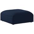 Meridian Furniture Miramar Navy Durable Linen Textured Ottoman