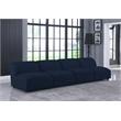 Meridian Furniture Miramar Navy Durable Linen Textured Modular Sofa