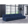 Meridian Furniture Miramar Navy Durable Linen Textured Modular Sofa