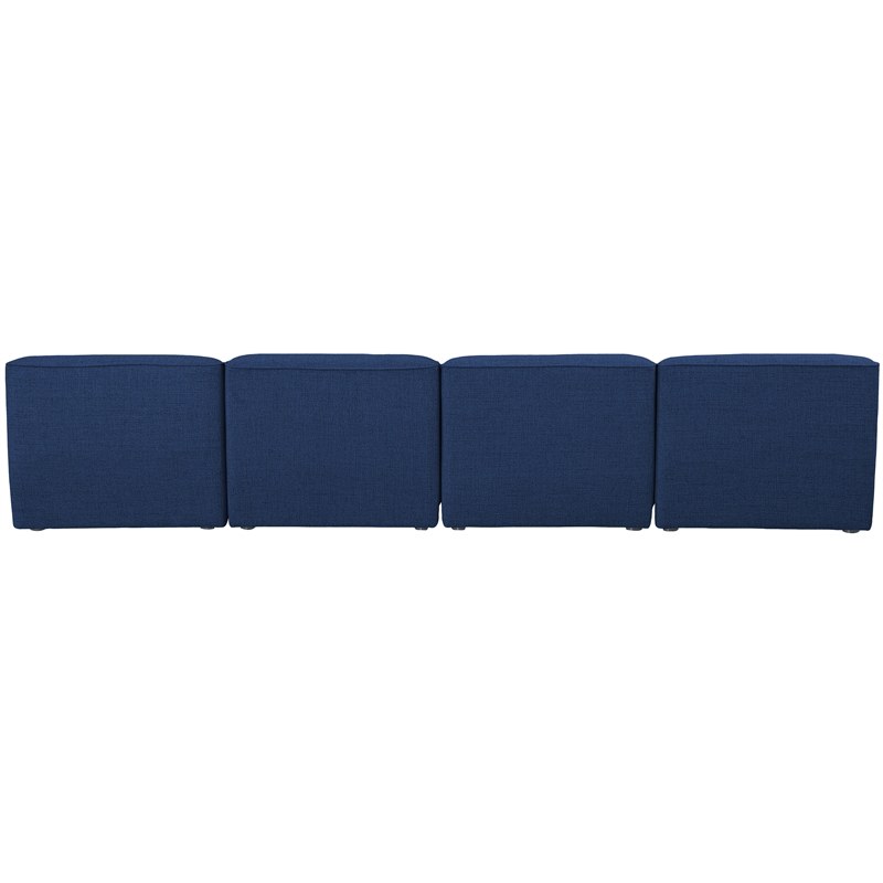 Meridian Furniture Miramar Navy Durable Linen Textured Modular Sofa