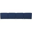 Meridian Furniture Miramar Navy Durable Linen Textured Modular Sofa