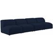 Meridian Furniture Miramar Navy Durable Linen Textured Modular Sofa