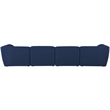Meridian Furniture Miramar Navy Durable Linen Textured Modular Sofa