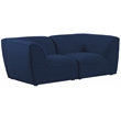 Meridian Furniture Miramar Navy Durable Linen Textured Modular Sofa