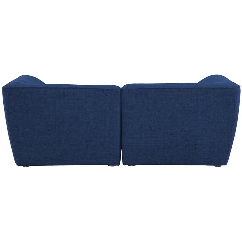Meridian Furniture Miramar Navy Durable Linen Textured Modular Sofa