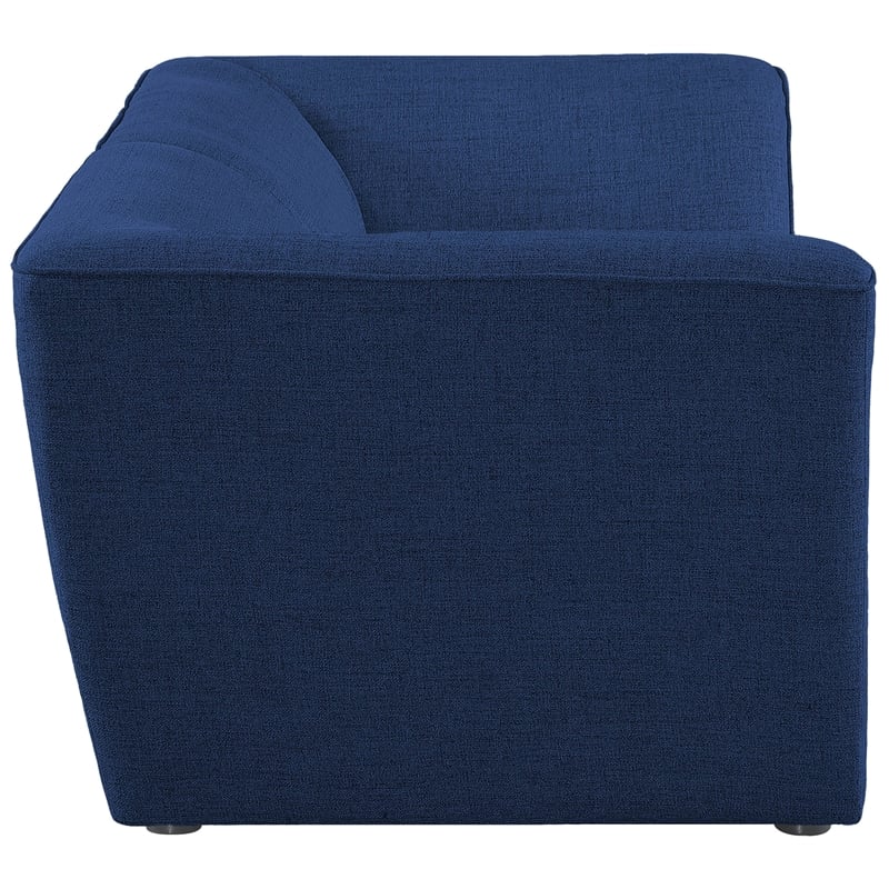 Meridian Furniture Miramar Navy Durable Linen Textured Modular Sofa