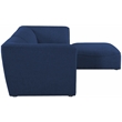 Meridian Furniture Miramar Navy Durable Linen Textured Modular Sectional