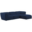 Meridian Furniture Miramar Navy Durable Linen Textured Modular Sectional