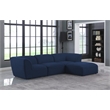 Meridian Furniture Miramar Navy Durable Linen Textured Modular Sectional