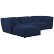 Meridian Furniture Miramar Navy Durable Linen Textured Modular Sectional
