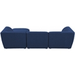 Meridian Furniture Miramar Navy Durable Linen Textured Modular Sectional