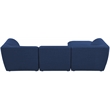 Meridian Furniture Miramar Navy Durable Linen Textured Modular Sectional