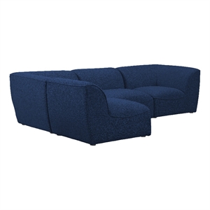 Meridian Furniture Miramar Navy Durable Linen Textured Modular Sectional