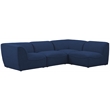 Meridian Furniture Miramar Navy Durable Linen Textured Modular Sectional