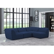 Meridian Furniture Miramar Navy Durable Linen Textured Modular Sectional