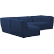 Meridian Furniture Miramar Navy Durable Linen Textured Modular Sectional