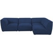 Meridian Furniture Miramar Navy Durable Linen Textured Modular Sectional