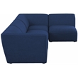 Meridian Furniture Miramar Navy Durable Linen Textured Modular Sectional