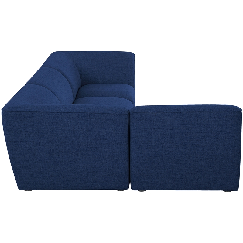 Meridian Furniture Miramar Navy Durable Linen Textured Modular Sectional