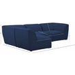 Meridian Furniture Miramar Navy Durable Linen Textured Modular Sectional