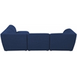 Meridian Furniture Miramar Navy Durable Linen Textured Modular Sectional