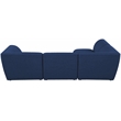Meridian Furniture Miramar Navy Durable Linen Textured Modular Sectional