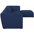 Meridian Furniture Miramar Navy Durable Linen Textured Modular Sectional