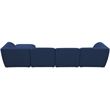 Meridian Furniture Miramar Navy Durable Linen Textured Modular Sectional