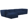 Meridian Furniture Miramar Navy Durable Linen Textured Modular Sectional