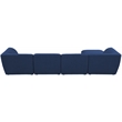 Meridian Furniture Miramar Navy Durable Linen Textured Modular Sectional