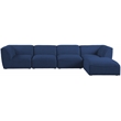Meridian Furniture Miramar Navy Durable Linen Textured Modular Sectional