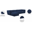 Meridian Furniture Miramar Navy Durable Linen Textured Modular Sectional