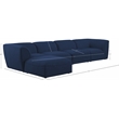 Meridian Furniture Miramar Navy Durable Linen Textured Modular Sectional