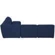 Meridian Furniture Miramar Navy Durable Linen Textured Modular Sectional