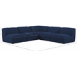 Meridian Furniture Miramar Navy Durable Linen Textured Modular Sectional