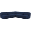 Meridian Furniture Miramar Navy Durable Linen Textured Modular Sectional