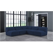 Meridian Furniture Miramar Navy Durable Linen Textured Modular Sectional