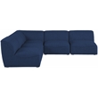 Meridian Furniture Miramar Navy Durable Linen Textured Modular Sectional