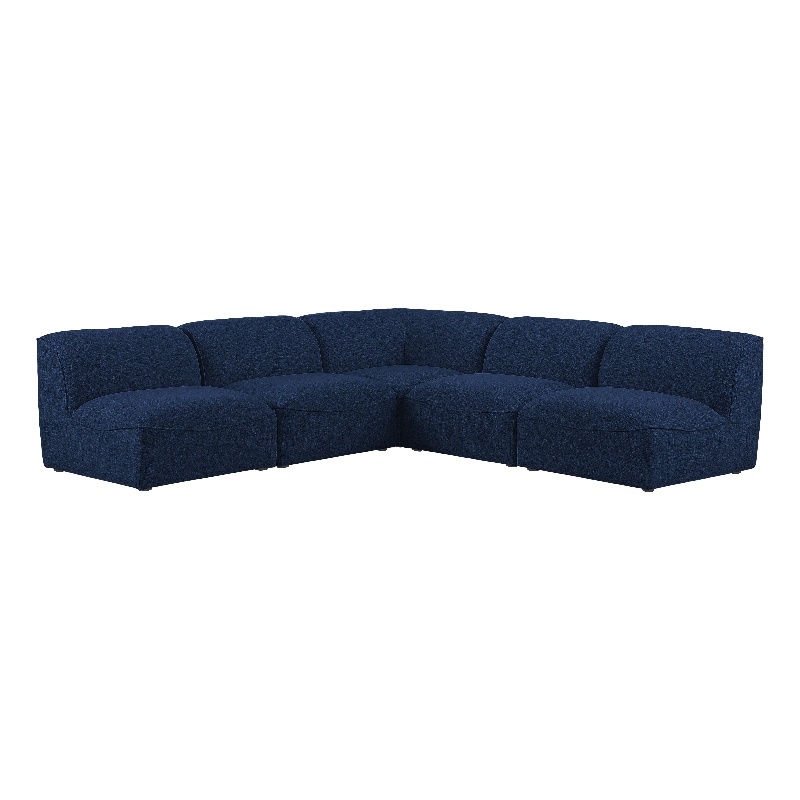 Meridian Furniture Miramar Navy Durable Linen Textured Modular Sectional