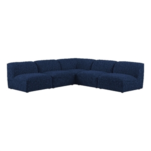 Meridian Furniture Miramar Navy Durable Linen Textured Modular Sectional