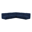 Meridian Furniture Miramar Navy Durable Linen Textured Modular Sectional