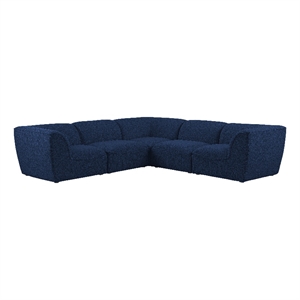 Meridian Furniture Miramar Navy Durable Linen Textured Modular Sectional