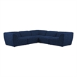 Meridian Furniture Miramar Navy Durable Linen Textured Modular Sectional