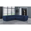 Meridian Furniture Miramar Navy Durable Linen Textured Modular Sectional
