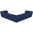 Meridian Furniture Miramar Navy Durable Linen Textured Modular Sectional