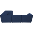 Meridian Furniture Miramar Navy Durable Linen Textured Modular Sectional