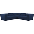 Meridian Furniture Miramar Navy Durable Linen Textured Modular Sectional