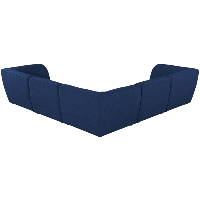 Meridian Furniture Miramar Navy Durable Linen Textured Modular Sectional
